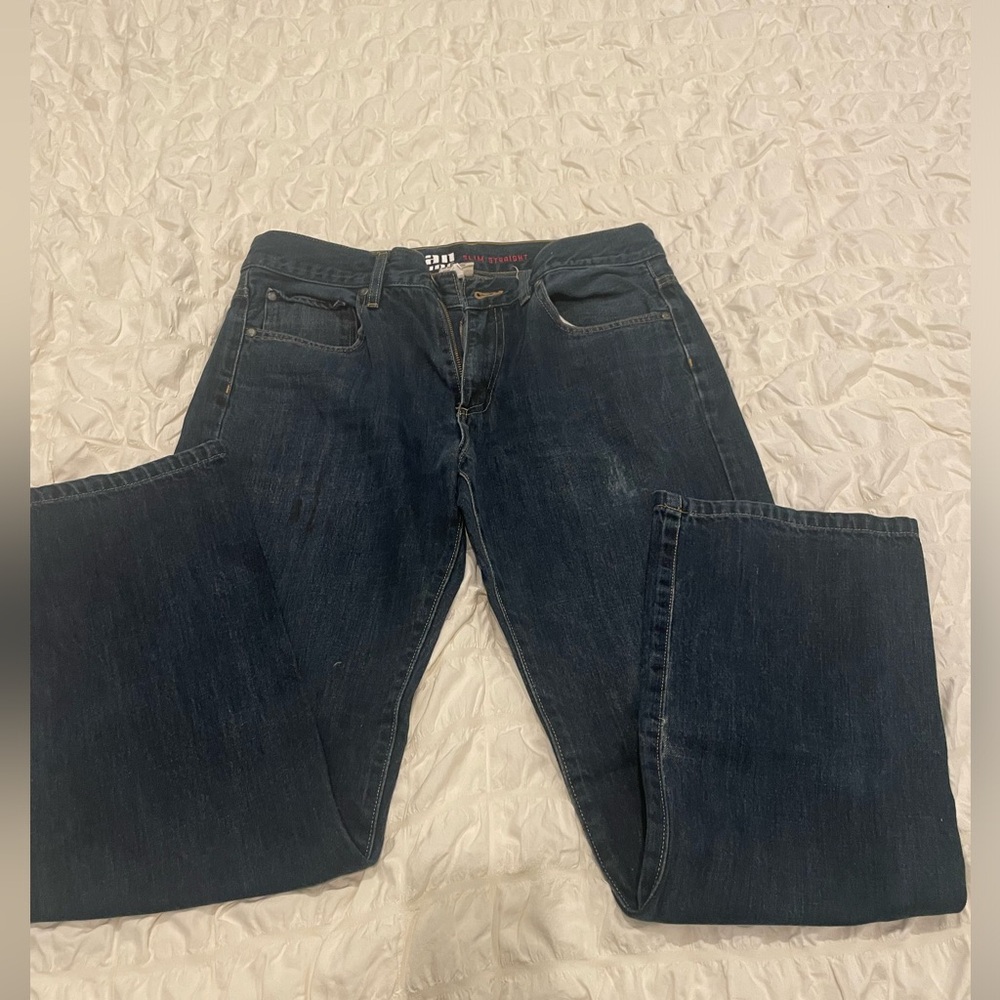 Urban Pipeline Slim Straight dark wash denim jeans, size 32X32